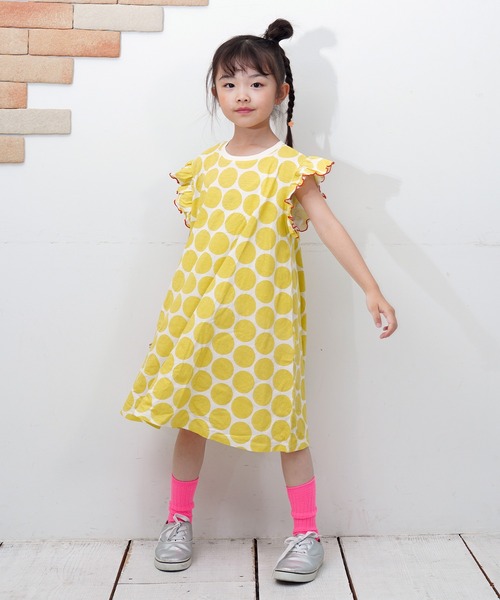 プリントフリルミニワンピース YELLOW フリルワンピース イエローフリルのフラワーワンピース | RiffleShuffle