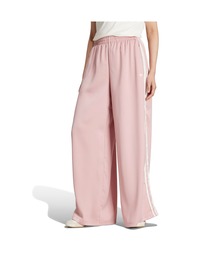 adidas（アディダス）の「adidas SATIN WIDE LEG PANTS RUFFLE 3S / アディダス サテン ワイドレッグパンツ ラッフル スリーストライプス（その他パンツ・ピンク系）」