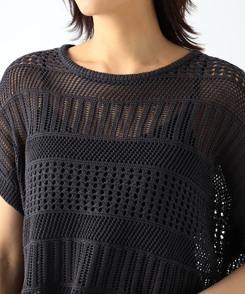 GALLORIA（ギャローリア）の「透かし編みフレンチニット（ニット/セーター・レディース・チャコールグレー/ベージュ/マスタード・LL/S/M/L）」の10枚目の写真