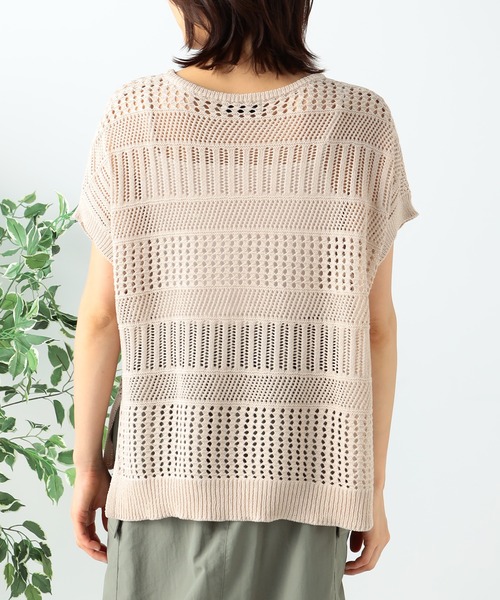 GALLORIA（ギャローリア）の「透かし編みフレンチニット（ニット/セーター・レディース・チャコールグレー/ベージュ/マスタード・LL/S/M/L）」の13枚目の写真