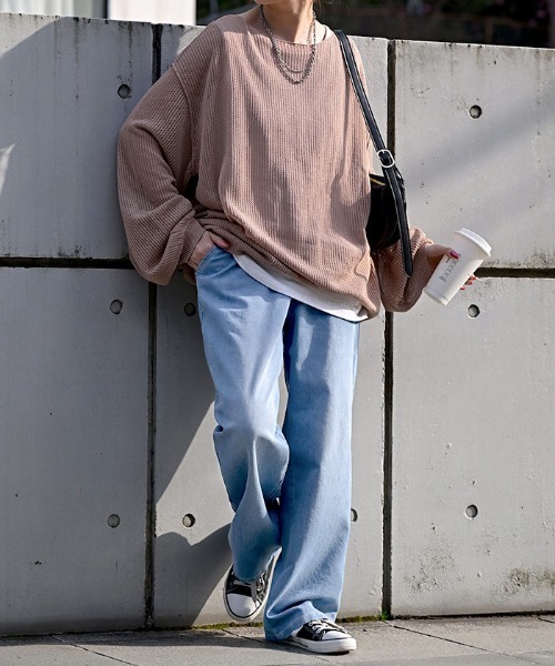 HUG.U（ハグユー）の「冷感/吸水速乾 デニムパンツ ＜選べるストレートorワイド＞（デニムパンツ・レディース・ブルー系その他/ネイビー/ブルー/ブルー系その他2・LL/S/M/L）」の10枚目の写真