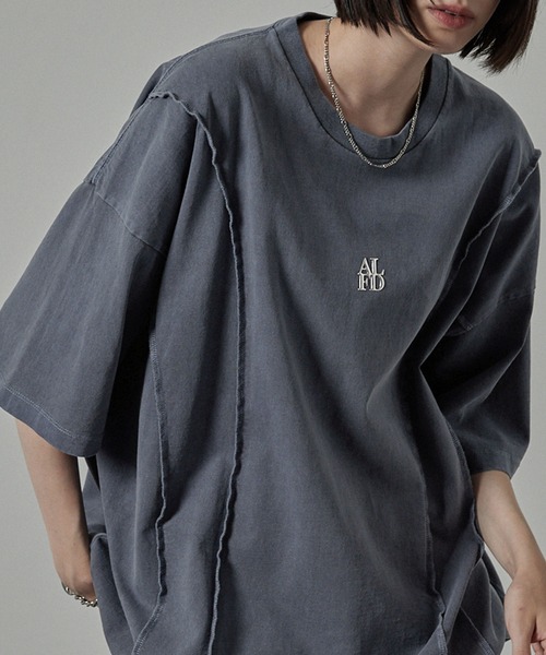 セール】【Alfred Alex】切替えワンポイントピグメントTシャツ（T