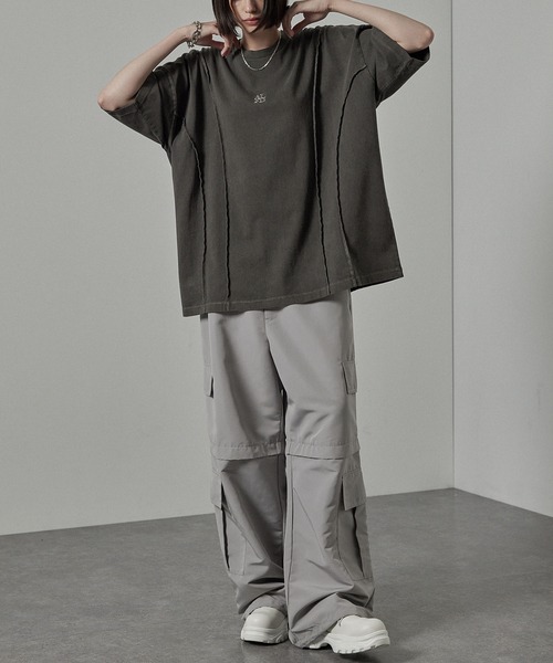 Alfred Alex（アルフレッドアレックス）の「【Alfred Alex】切替えワンポイントピグメントTシャツ（Tシャツ/カットソー・メンズ・ブラック/ワイン/ブルー・M/L）」の5枚目の写真