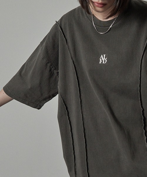 Alfred Alex（アルフレッドアレックス）の「【Alfred Alex】切替えワンポイントピグメントTシャツ（Tシャツ/カットソー・メンズ・ブラック/ワイン/ブルー・M/L）」の15枚目の写真