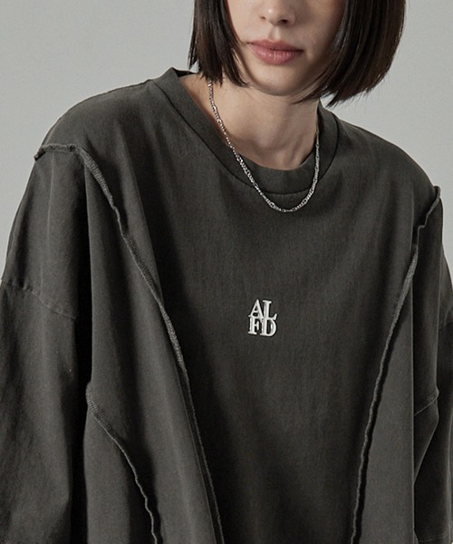 Alfred Alex（アルフレッドアレックス）の「【Alfred Alex】切替えワンポイントピグメントTシャツ（Tシャツ/カットソー・メンズ・ブラック/ワイン/ブルー・M/L）」の17枚目の写真