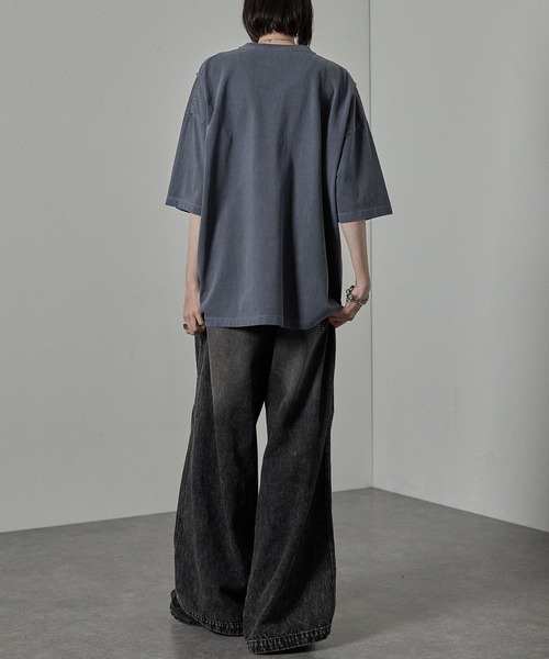 セール】【Alfred Alex】切替えワンポイントピグメントTシャツ（T