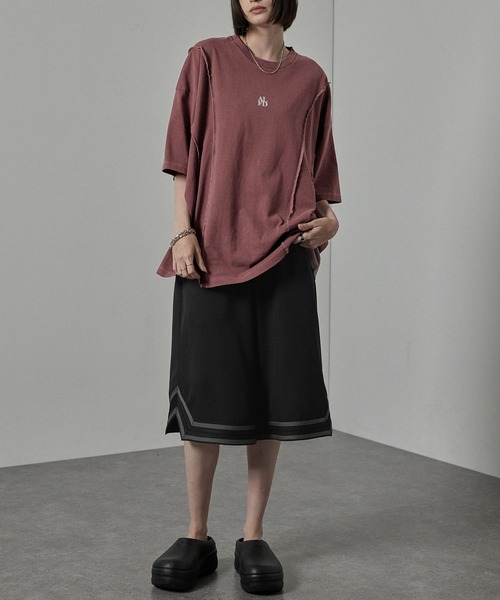 Alfred Alex（アルフレッドアレックス）の「【Alfred Alex】切替えワンポイントピグメントTシャツ（Tシャツ/カットソー・メンズ・ブラック/ワイン/ブルー・M/L）」の18枚目の写真