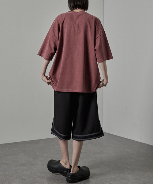 Alfred Alex（アルフレッドアレックス）の「【Alfred Alex】切替えワンポイントピグメントTシャツ（Tシャツ/カットソー・メンズ・ブラック/ワイン/ブルー・M/L）」の22枚目の写真