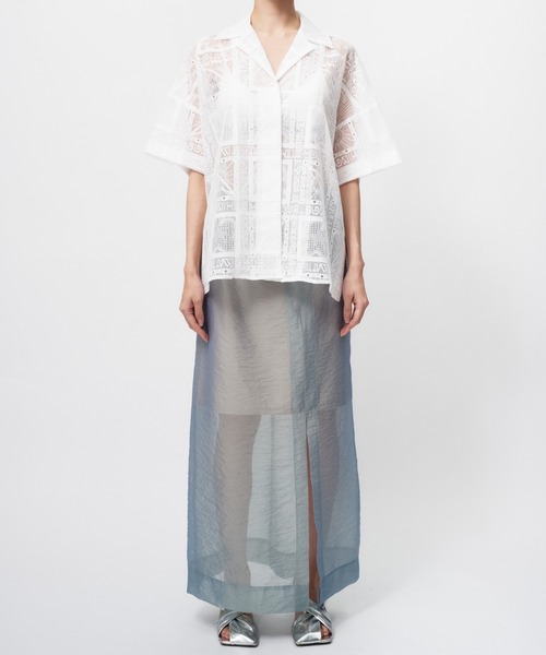 THINGS THAT MATTER(シングス ザット マター)の「THIRD EYE(i) LACE SHIRTS / サードアイレースシャツ(シャツ/ブラウス・レディース・ホワイト/ブラック・FREE)」の3枚目の写真