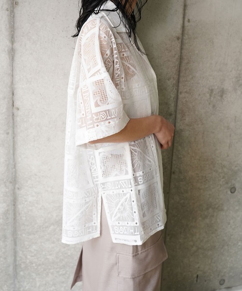 THINGS THAT MATTER(シングス ザット マター)の「THIRD EYE(i) LACE SHIRTS / サードアイレースシャツ(シャツ/ブラウス・レディース・ホワイト/ブラック・FREE)」の9枚目の写真