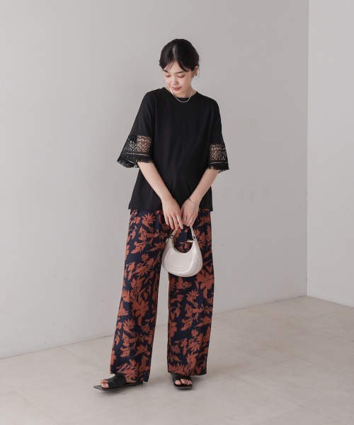 Bou Jeloud(ブージュルード)の「レーススリーブTシャツ(Tシャツ/カットソー・レディース・オフホワイト/ブラウン/ブラック・FREE)」の16枚目の写真