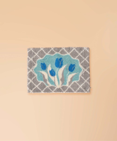 Casselini（キャセリーニ）の「Casselini HOME(キャセリーニ ホーム)フラワールームラグ（ラグ/マット・レディース・ピンク/アイボリー/グレー・FREE）」の2枚目の写真