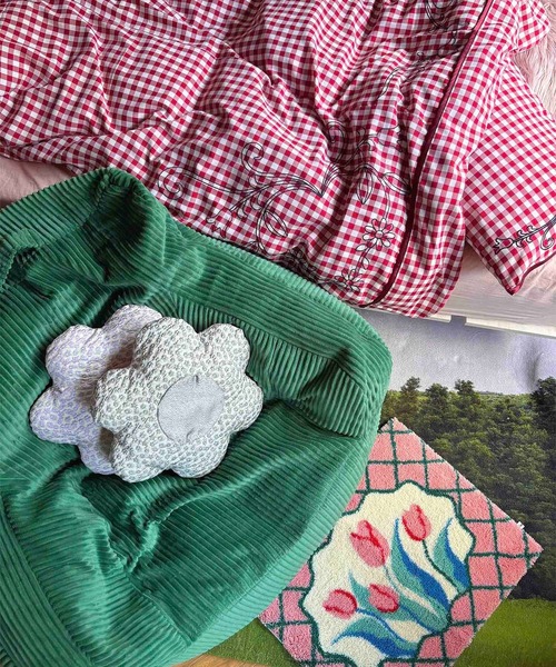 Casselini（キャセリーニ）の「Casselini HOME(キャセリーニ ホーム)フラワールームラグ（ラグ/マット・レディース・ピンク/アイボリー/グレー・FREE）」の19枚目の写真