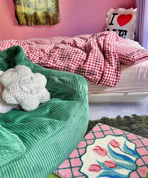 Casselini（キャセリーニ）の「Casselini HOME(キャセリーニ ホーム)フラワールームラグ（ラグ/マット・レディース・ピンク/アイボリー/グレー・FREE）」の20枚目の写真