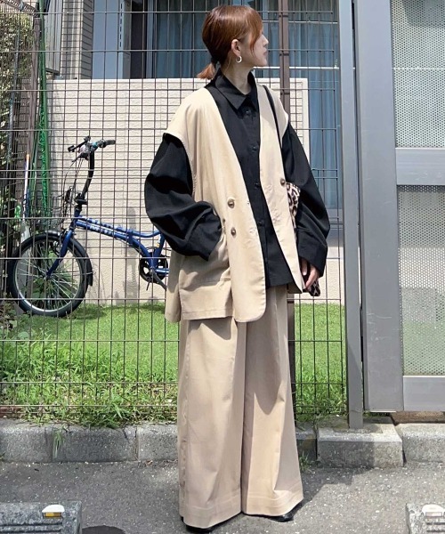 CORNERS by KR】リネンライクタックパンツ【セットアップ可能