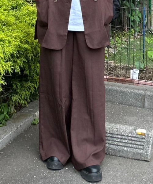 セール】【CORNERS by KR】リネンライクタックパンツ【セットアップ