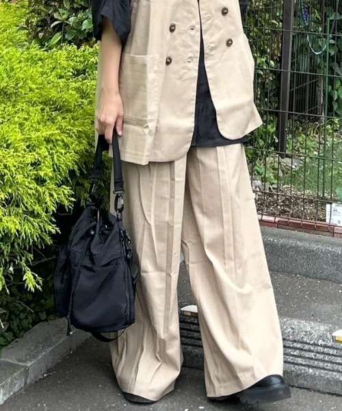 セール】【CORNERS by KR】リネンライクタックパンツ【セットアップ