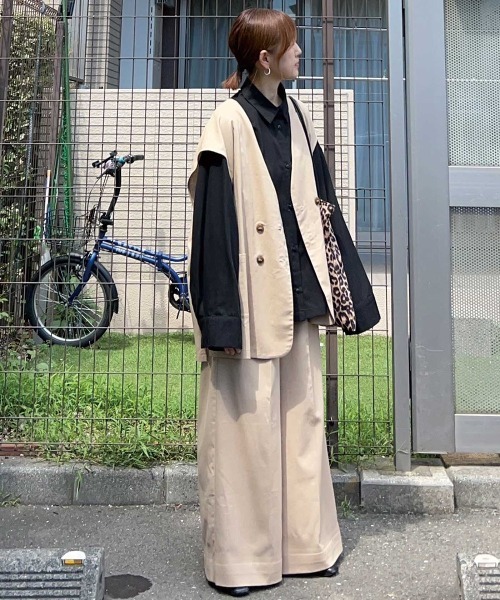 CORNERS by KR（コーナーズバイケーアール）の「【CORNERS by KR】リネンライクタックパンツ【セットアップ可能】（スラックス・レディース・ベージュ/ブラック/ブラウン・M）」の21枚目の写真