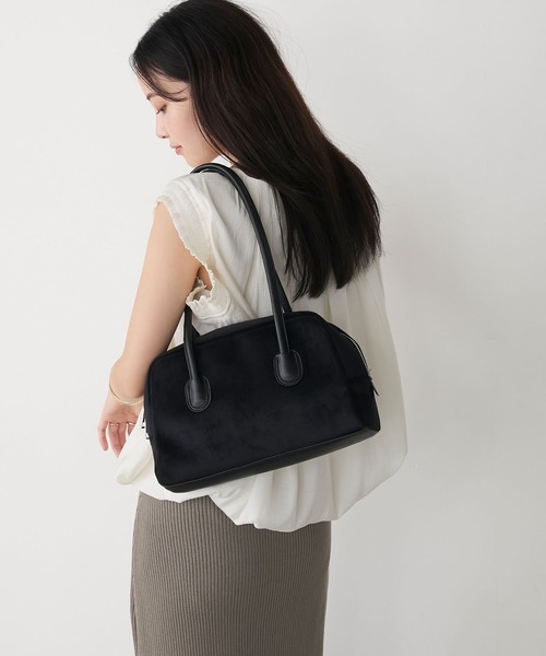 Vintage ボストンバッグ　黒 収納力抜群！/ 500mlペットボトル・長財布も収納可能◎】ヴィンテージ