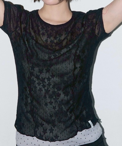 FANCY CLUB】Wave Puff Lace Tee（Tシャツ/カットソー）｜FANCY