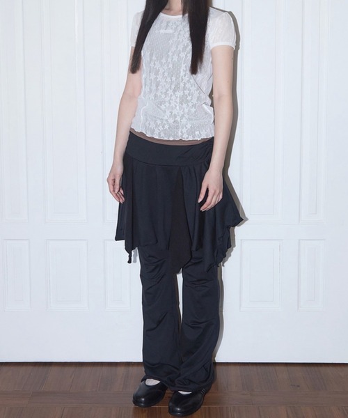 tシャツ FANCY CLUB/ファンシークラブ Wave Puff Lace Tee Tシャツ レディース FANCY CLUB tシャツ CLUB/ファンシークラブ Wave Puff Lace Tee