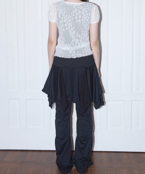 FANCY CLUB（ファンシークラブ）の「【FANCY CLUB】Wave Puff Lace Tee / 【ファンシークラブ】シアーレース半袖Tシャツ（Tシャツ/カットソー・レディース・ブラック/ホワイト・ONE SIZE）」の15枚目の写真