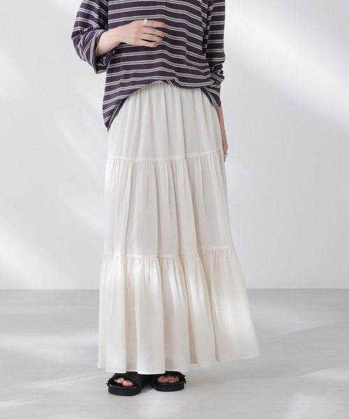 セール】コットンシフォンティアードスカート（スカート）｜NANO