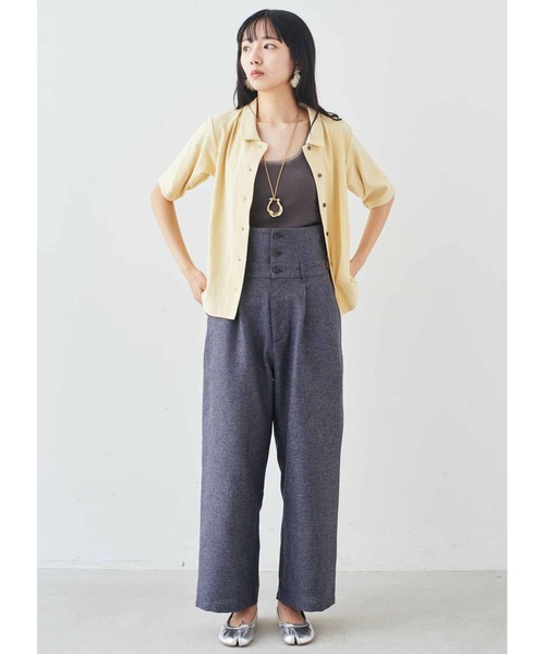 MEDE19F(メデジュウキュウ)の「MEDE19F チュール遣いのカップ付きリブタンクトップ(タンクトップ・レディース・ブラック/オフホワイト・LL/L/M)」の13枚目の写真