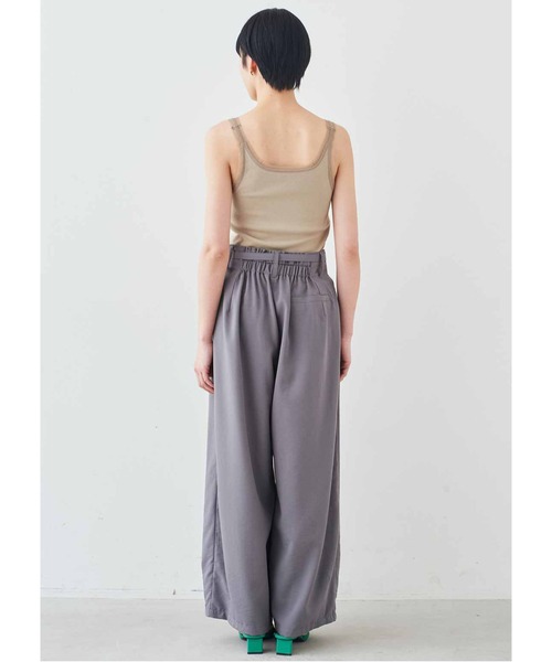 MEDE19F(メデジュウキュウ)の「MEDE19F チュール遣いのカップ付きリブタンクトップ(タンクトップ・レディース・ブラック/オフホワイト・LL/L/M)」の12枚目の写真