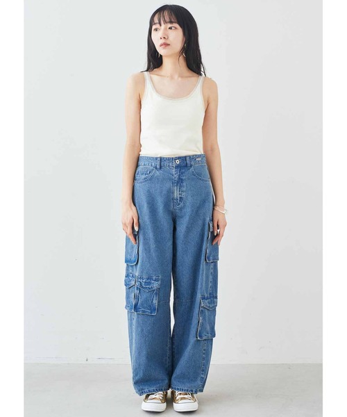 MEDE19F(メデジュウキュウ)の「MEDE19F チュール遣いのカップ付きリブタンクトップ(タンクトップ・レディース・ブラック/オフホワイト・LL/L/M)」の3枚目の写真