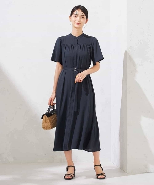 a.v.v(アーヴェヴェ)の「【洗える】ベルト付切り替えワンピース(ワンピース・レディース・ネイビー/グレー系その他・38/36/40)」の3枚目の写真