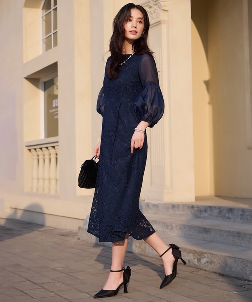 セール】しっとり大人華やかなレースワンピース（ドレス）｜DRESS PLUS