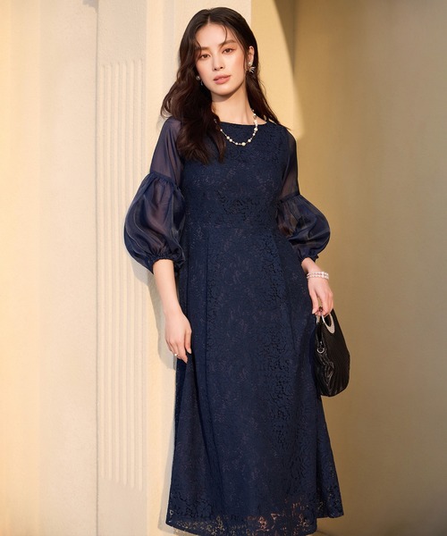 セール】しっとり大人華やかなレースワンピース（ドレス）｜DRESS PLUS