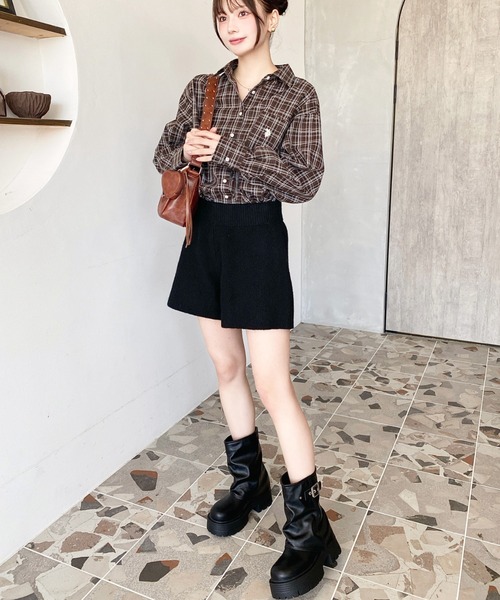 セール】厚底ショートカバーブーツ（ブーツ）｜moment+（モーメント