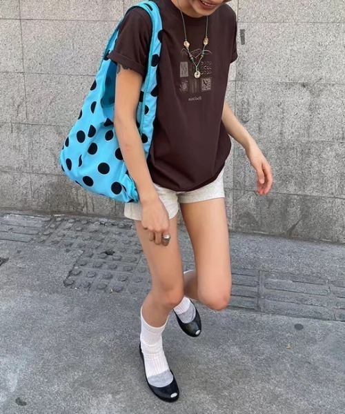 CELENA BEATS(セレナビーツ)の「ドット柄 ビッグ エコバッグ風 ワンハンドルバッグ(ショルダーバッグ・レディース・ブルー・FREE)」の3枚目の写真
