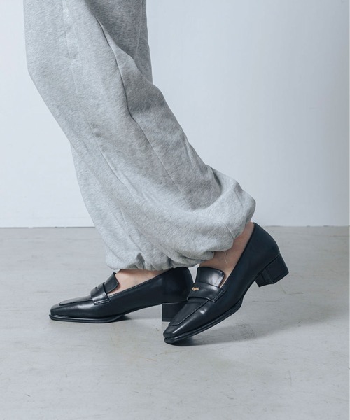 EVOL（イーボル）の「【晴雨兼用・ふかふか】スクエア3.5cmコインローファー IZ5786（レインシューズ・レディース・ブラウン/ブラック/ブラック系その他・22.0cm/22.5cm/23.0cm/23.5cm/24.0cm/24.5cm/25.0cm）」の16枚目の写真