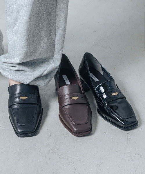 EVOL（イーボル）の「【晴雨兼用・ふかふか】スクエア3.5cmコインローファー IZ5786（レインシューズ・レディース・ブラウン/ブラック/ブラック系その他・22.0cm/22.5cm/23.0cm/23.5cm/24.0cm/24.5cm/25.0cm）」の17枚目の写真