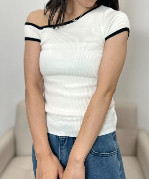 mebole(メボレ)の「エッジラインワンショル(ニット/セーター・レディース・アイボリー・FREE)」の12枚目の写真
