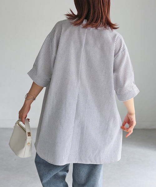 Riberry（リベリー）の「チェック&ストライプスキッパーチュニック（チュニック・レディース・ブラック/オフホワイト・FREE）」の10枚目の写真