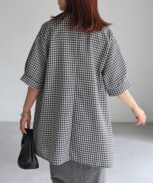 Riberry（リベリー）の「チェック&ストライプスキッパーチュニック（チュニック・レディース・ブラック/オフホワイト・FREE）」の15枚目の写真