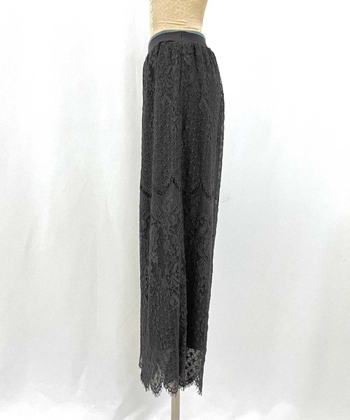 Q（キュー）の「スカラレースワイドパンツ（その他パンツ・レディース・アイボリー/チャコールグレー・MEDIUM）」の10枚目の写真