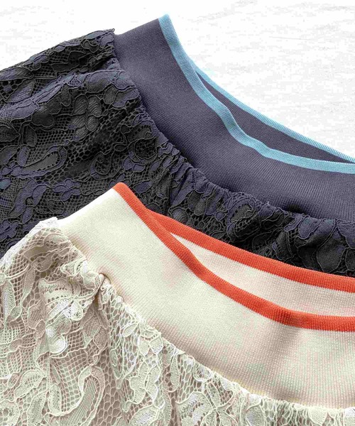 Q（キュー）の「スカラレースワイドパンツ（その他パンツ・レディース・アイボリー/チャコールグレー・MEDIUM）」の7枚目の写真