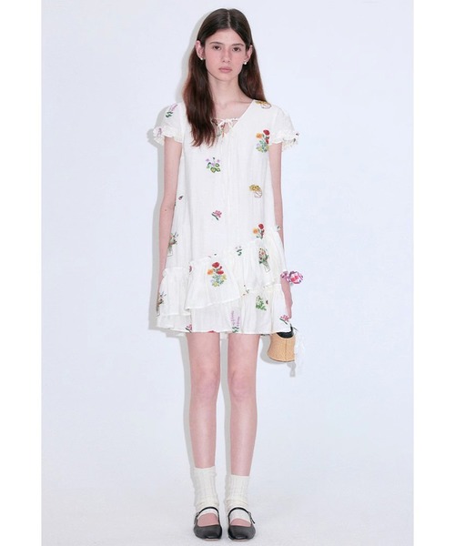 チュール★花模様★ミニワンピース★ ROTATE フラワープリントミニワンピース - ピンク | ZARA Japan / 日本
