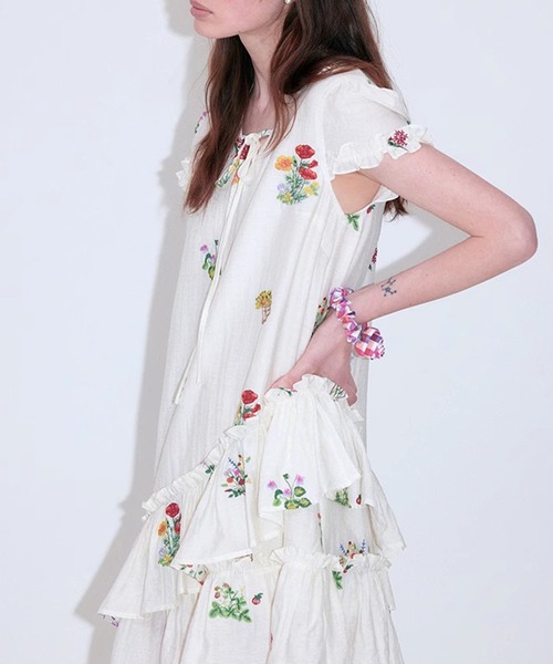SinceThenフリル スリム ワンピース ショート 花柄 キュート DAY CLOSET（デイ クローゼット）の「レディース 小花柄フリル