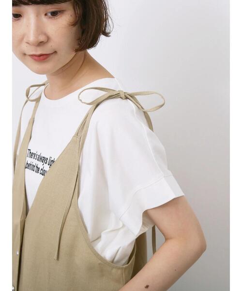 Samansa Mos2 blue（サマンサモスモスブルー）の「◎キャミソールジレ（シャツ/ブラウス・レディース・ベージュ/ブラック/チャコールグレー・F）」の20枚目の写真