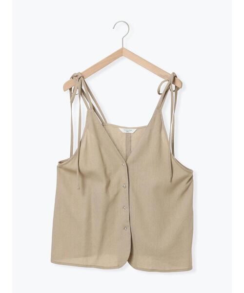 Samansa Mos2 blue（サマンサモスモスブルー）の「◎キャミソールジレ（シャツ/ブラウス・レディース・ベージュ/ブラック/チャコールグレー・F）」の12枚目の写真