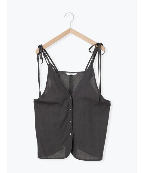 Samansa Mos2 blue（サマンサモスモスブルー）の「◎キャミソールジレ（シャツ/ブラウス・レディース・ベージュ/ブラック/チャコールグレー・F）」の10枚目の写真
