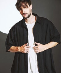 【NO ID.】Squid Half Sleeve Long Shirt / Squid ハーフ スリーブ ロング シャツ
