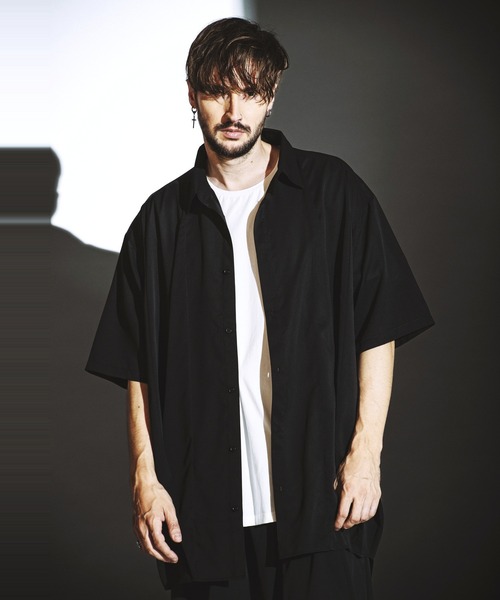 NO ID.(ノーアイディ)の「【NO ID.】Squid Half Sleeve Long Shirt / Squid ハーフ スリーブ ロング シャツ(シャツ/ブラウス・メンズ・グレー/ブラック/ホワイト・ONE SIZE)」の18枚目の写真