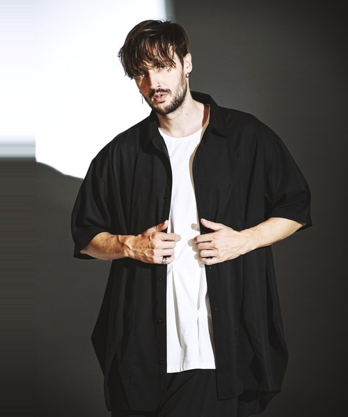 NO ID.(ノーアイディ)の「【NO ID.】Squid Half Sleeve Long Shirt / Squid ハーフ スリーブ ロング シャツ(シャツ/ブラウス・メンズ・グレー/ブラック/ホワイト・ONE SIZE)」の19枚目の写真